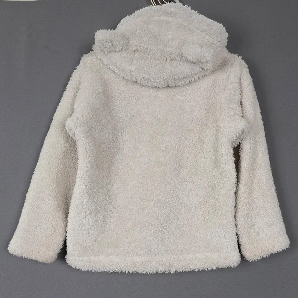 Patagonia Baby Hi‎ Loft Fleece Jacket 3T Hooded Bear Ears Cream Full Zip